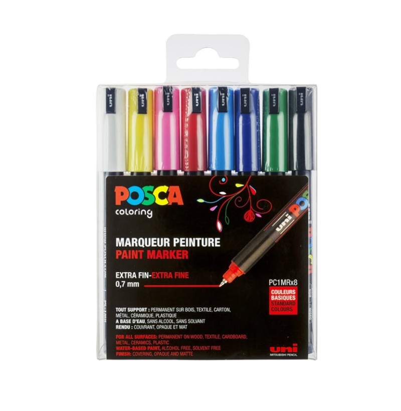 Posca - Lot de 8 - PC1MR