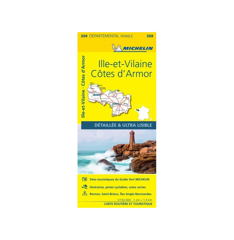 Carte Départemental Côtes d'Armor, Ille-et-Vilaine - 309