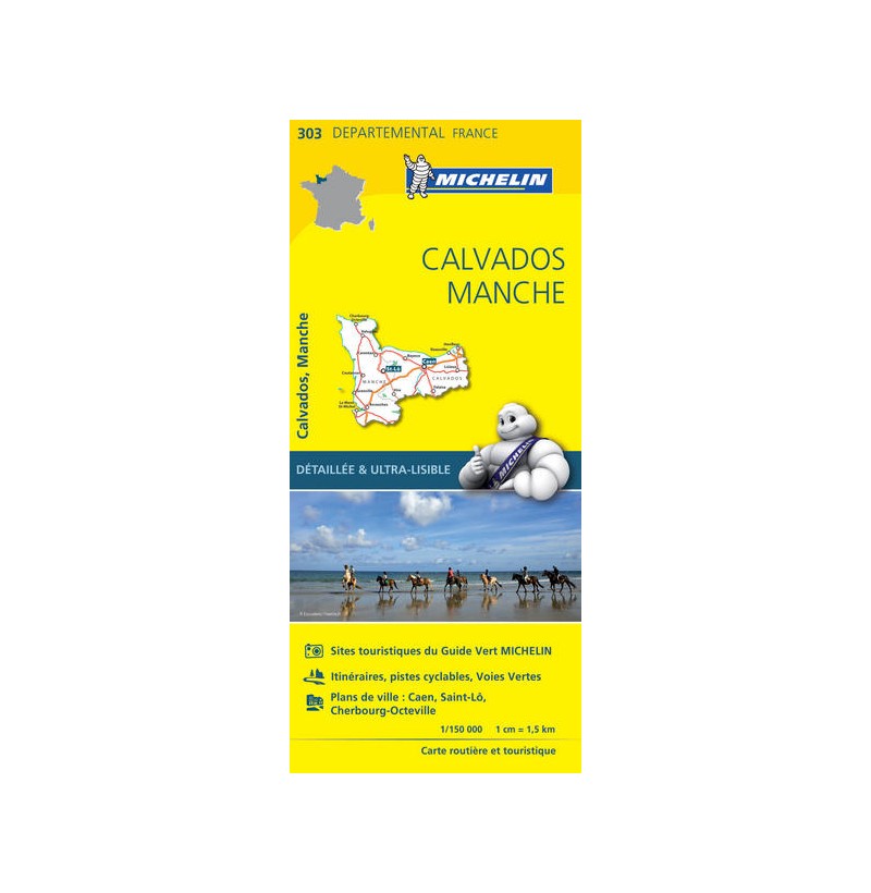 Carte Départemental Calvados, Manche - 303