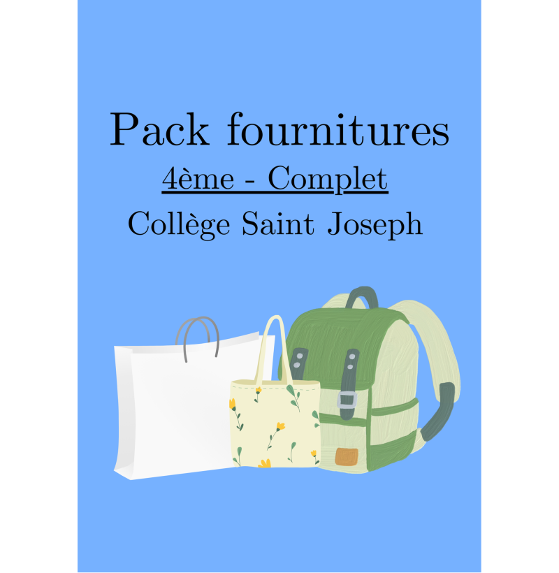 Pack fournitures 4ème du collège Saint Joseph 2024-2025 - Pack complet
