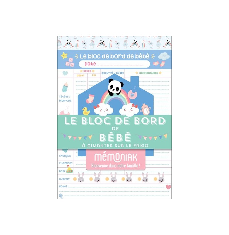Le bloc de bord de bébé Mémoniak - bloc aimanté de 52 listes à compléter